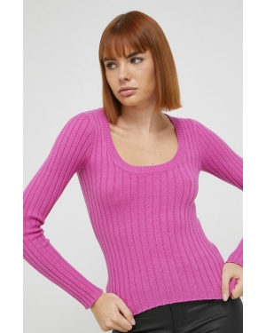 JDY sweter damski kolor różowy lekki