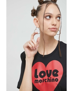 Love Moschino t-shirt bawełniany kolor czarny