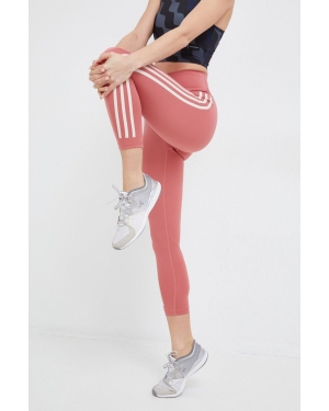 adidas Performance legginsy treningowe Optime Trainicons damskie kolor różowy z nadrukiem
