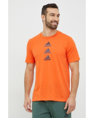 adidas Performance t-shirt treningowy Design to Move kolor pomarańczowy z nadrukiem