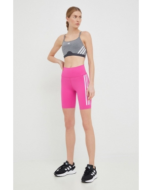 adidas Performance szorty treningowe Training Icons damskie kolor różowy z nadrukiem high waist