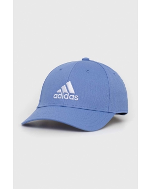 adidas Performance czapka z daszkiem bawełniana kolor niebieski z aplikacją
