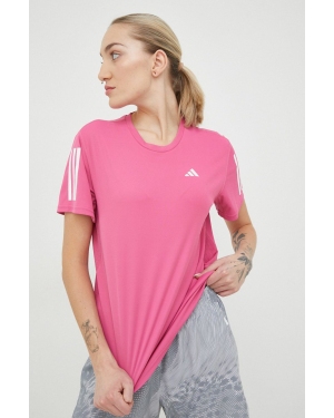 adidas Performance t-shirt do biegania Own the Run kolor różowy