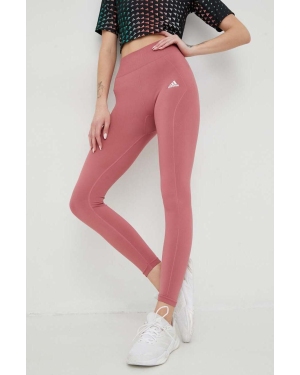 adidas Performance legginsy treningowe Aeroknit damskie kolor różowy gładkie