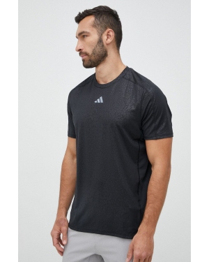 adidas Performance t-shirt treningowy kolor czarny wzorzysty