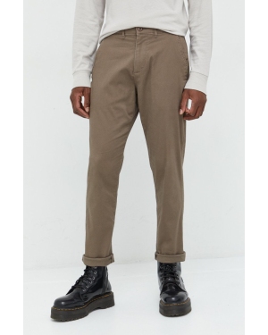 Abercrombie & Fitch spodnie męskie kolor brązowy w fasonie chinos