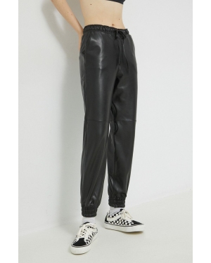 Abercrombie & Fitch spodnie damskie kolor czarny high waist