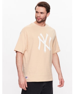 New Era T-Shirt Unisex New York Yankees Mlb League Essential 60332281 Beżowy Oversize