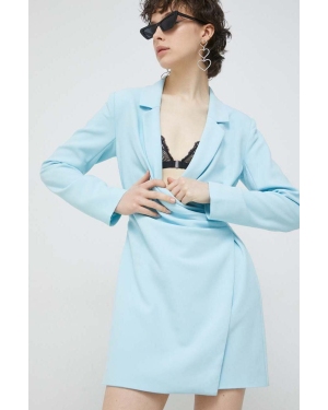 Abercrombie & Fitch sukienka kolor niebieski mini dopasowana