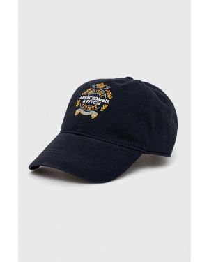 Abercrombie & Fitch czapka z daszkiem kolor granatowy z aplikacją