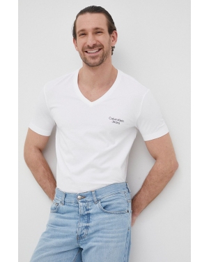 Calvin Klein Jeans t-shirt J30J320596.PPYY męski kolor biały z nadrukiem