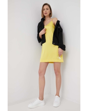 Calvin Klein Jeans sukienka J20J218344.PPYY kolor żółty mini prosta