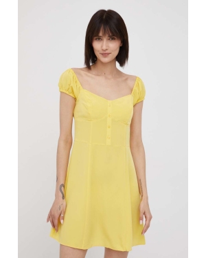 Calvin Klein Jeans sukienka J20J218848.PPYY kolor żółty mini rozkloszowana