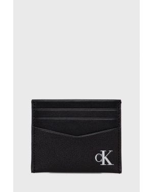 Calvin Klein Jeans etui na karty skórzane damski kolor czarny