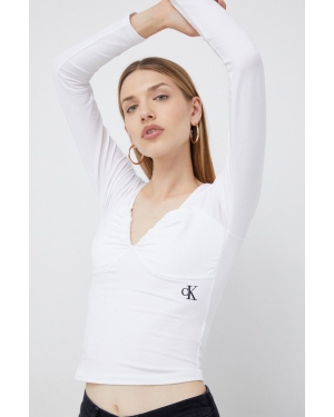 Calvin Klein Jeans longsleeve damska kolor biały