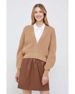 Calvin Klein Jeans kardigan damski kolor brązowy ciepły