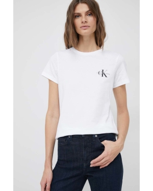 Calvin Klein Jeans t-shirt bawełniany 2-pack kolor biały