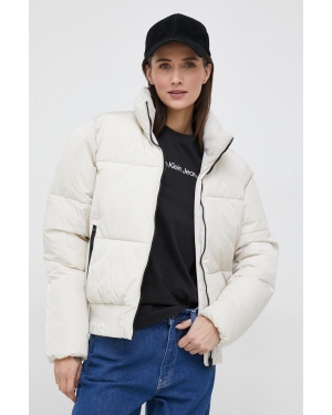 Calvin Klein Jeans kurtka damska kolor beżowy zimowa
