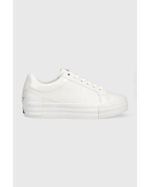 Calvin Klein Jeans sneakersy YW0YW00867 VULC FLATFORM BOLD LTH-GLOSSY kolor biały