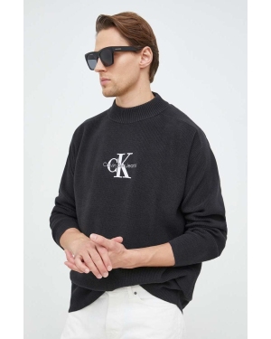 Calvin Klein Jeans sweter bawełniany męski kolor czarny lekki