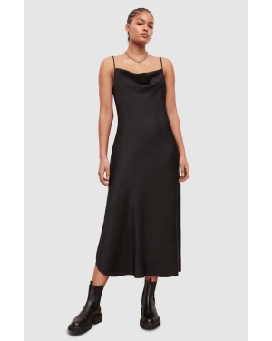 AllSaints sukienka HADLEY DRESS kolor czarny midi prosta WD055V
