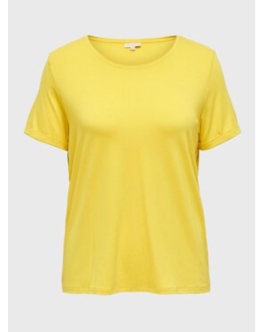 ONLY Carmakoma T-Shirt 15238147 Żółty Regular Fit
