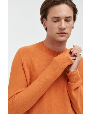 Tom Tailor sweter bawełniany męski kolor pomarańczowy lekki