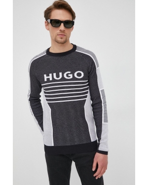 HUGO sweter 50465223 męski kolor czarny lekki