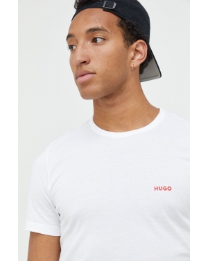 HUGO t-shirt bawełniany 3-pack kolor biały z nadrukiem