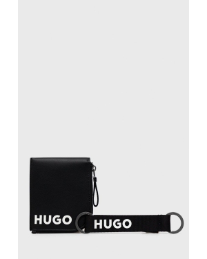 HUGO portfel + brelok męski kolor czarny