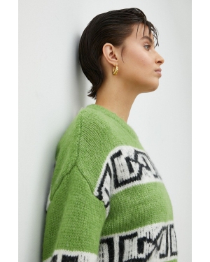 Gestuz sweter wełniany ArtikoGZ damski kolor zielony