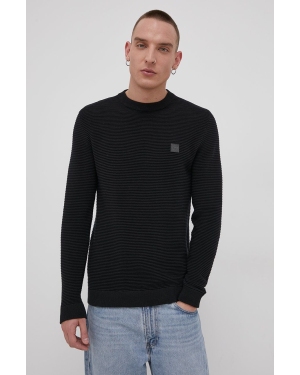 Solid Sweter bawełniany męski kolor czarny