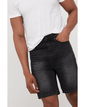 Solid szorty jeansowe męskie kolor czarny