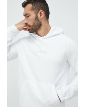 Calvin Klein Performance bluza dresowa Essentials kolor biały z kapturem gładka