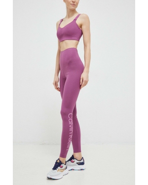 Calvin Klein Performance legginsy treningowe Essentials kolor fioletowy z nadrukiem