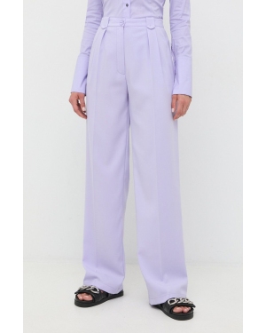 Patrizia Pepe spodnie damskie kolor fioletowy proste high waist