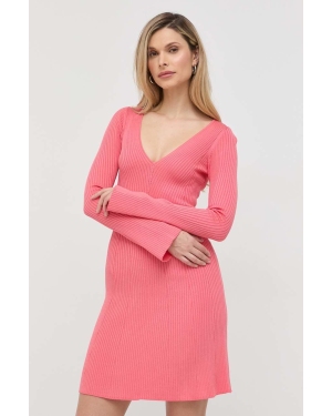 Patrizia Pepe sukienka kolor różowy mini rozkloszowana