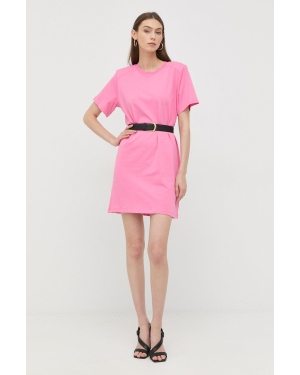 Notes du Nord sukienka bawełniana kolor różowy mini prosta