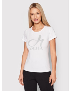 Deha T-Shirt Graphic A00141 Biały Slim Fit