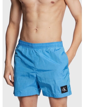 Calvin Klein Swimwear Szorty kąpielowe KM0KM00819 Niebieski Regular Fit