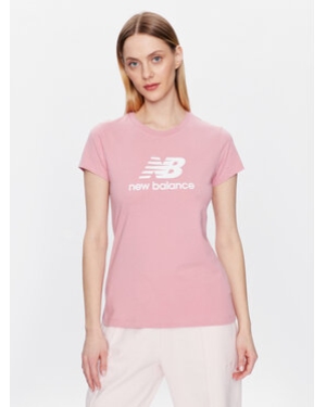New Balance T-Shirt Essentials Stacked Logo WT31546 Różowy Athletic Fit